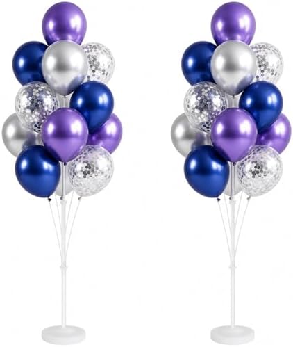 Balloon Column Kit for Floor or Table for Party Wedding in 2 Count (Pack of 1) in Midnight Purple Blue