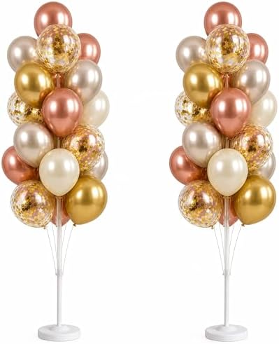 Balloon Column Kit Set of 2 With Balloons Included - with Base, and Pole, Balloon Tower Backdrop Decoration for