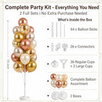 Balloon Column Kit Set of 2 With Balloons Included - with Base, and Pole, Balloon Tower Backdrop Decoration for, alternate