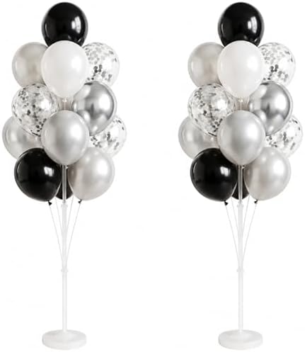 Balloon Column Stand Kit,2 Sets of Assorted Rainbow Balloon Tower Pillar with 10inch Bright Color baloon