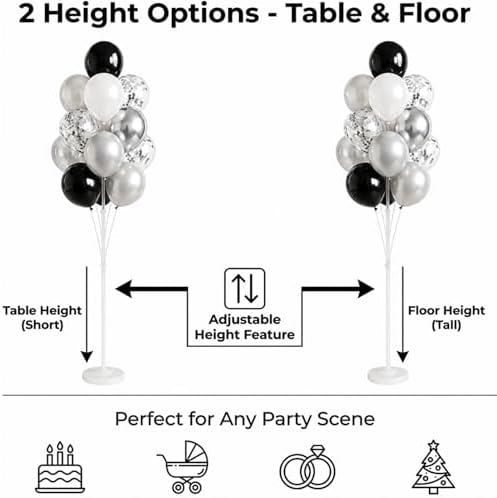 Balloon Column Stand Kit,2 Sets of Assorted Rainbow Balloon Tower Pillar with 10inch Bright Color baloon, alternate view 3