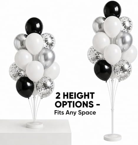 Balloon Column Stand Kit,2 Sets of Assorted Rainbow Balloon Tower Pillar with 10inch Bright Color baloon, alternate view 4