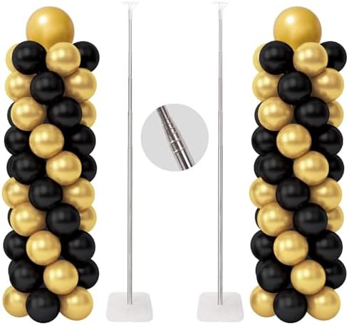 Balloon Column Stand Kit, Set of 2, 6.6ft Height Adjustable Column Kit, Metal Telescopic Pillar Balloon Stand