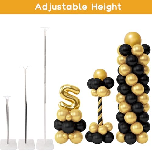 Balloon Column Stand Kit, Set of 2, 6.6ft Height Adjustable Column Kit, Metal Telescopic Pillar Balloon Stand, alternate view