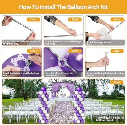 Balloon Column Stand Kit, Set of 2, 6.6ft Height Adjustable Column Kit, Metal Telescopic Pillar Balloon Stand, alternate view
