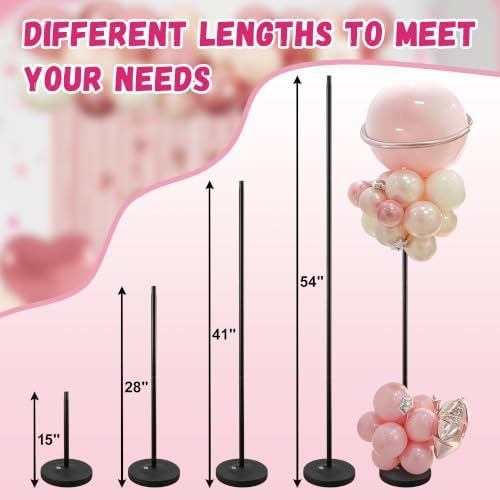 Balloon Column Stand Kit Set of 2, Lightweight Balloon Stands for Table, Reusable Balloon Holder with Metal, alternate view 2
