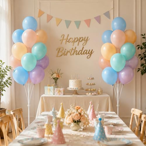 Balloon Column Stand Kit with Balloons, Base and Pole, Balloon Column Kit for Floor or Table Backdrop Decoration, alternate