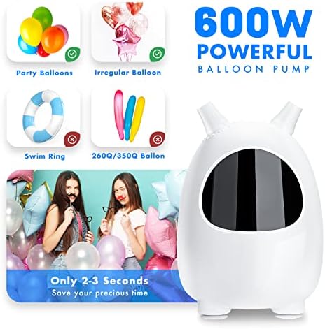 Balloon Pump Electric, SPLAKS Balloons Inflator Air Pump Portable Balloon Blower for Garland Arch, Party, alternate view 2