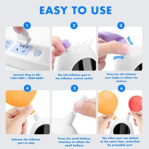 Balloon Pump Electric, SPLAKS Balloons Inflator Air Pump Portable Balloon Blower for Garland Arch, Party, alternate view 3
