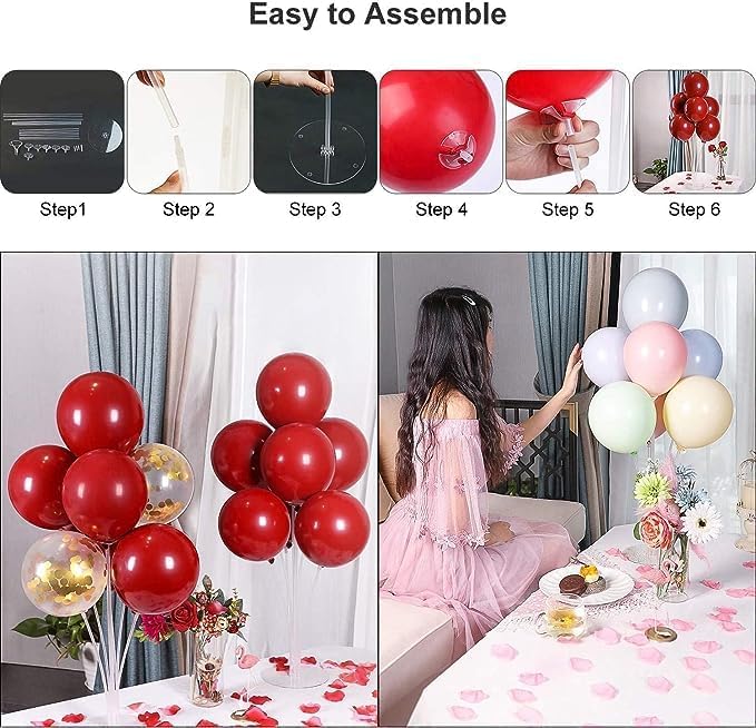 Balloon Stand Kit for Party and Wedding Decorations Celebrations 4 Sets Balloon Stands fot Table with 28 Sticks, alternate