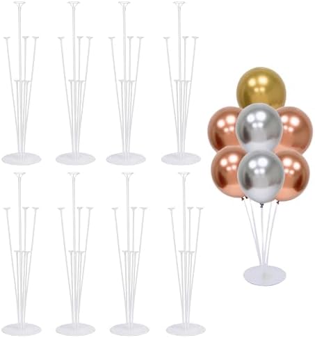 Balloon Stand Kit For Table - 8 Sets Balloon Sticks with Base For Birthday Graduation Party Decorations in 8