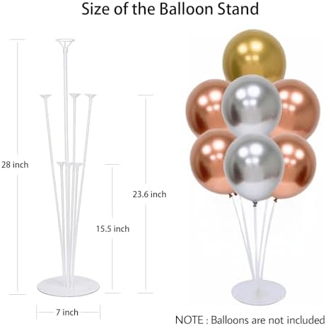 Balloon Stand Kit For Table - 8 Sets Balloon Sticks with Base For Birthday Graduation Party Decorations in 8, alternate view