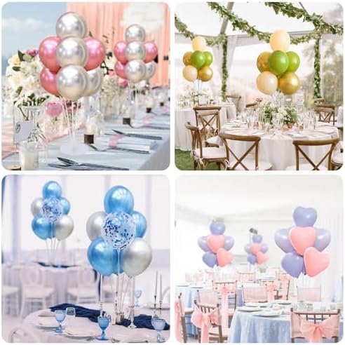 Balloon Stand Kit For Table - 8 Sets Balloon Sticks with Base For Birthday Graduation Party Decorations in 8, alternate view
