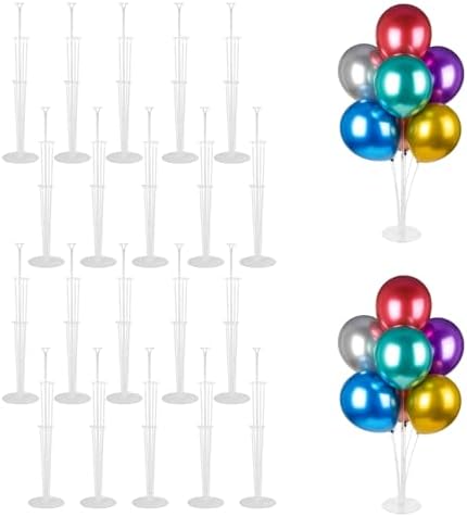 Balloon Stand Kits for Table Birthday Party Decorations,20 Sets in 20 Count (Pack of 1) in Transparent