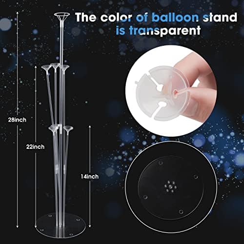 Balloon Stand Kits for Table Birthday Party Decorations,20 Sets in 20 Count (Pack of 1) in Transparent, alternate view 3