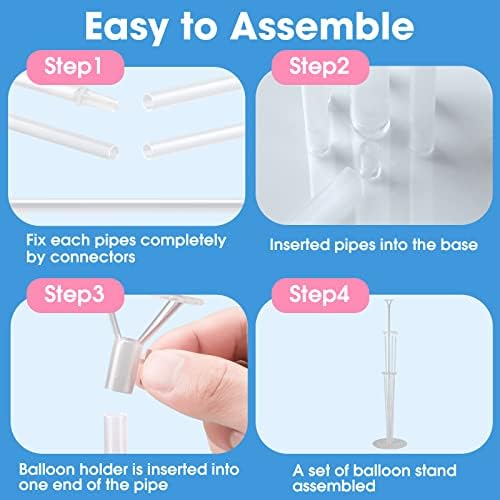 Balloon Stand Kits for Table Birthday Party Decorations,20 Sets in 20 Count (Pack of 1) in Transparent, alternate view 5