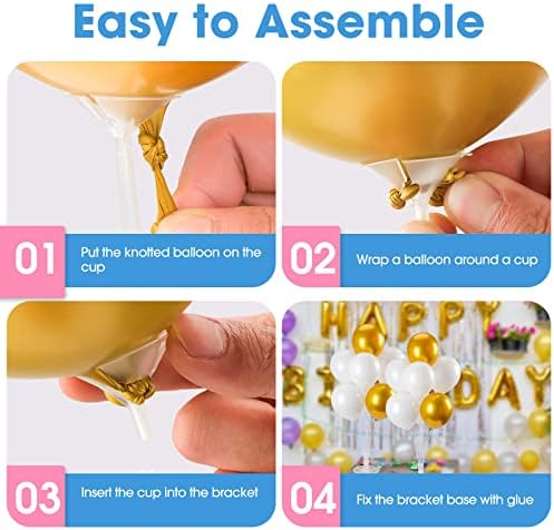 Balloon Stand Kits for Table Birthday Party Decorations,20 Sets in 20 Count (Pack of 1) in Transparent, alternate view 6