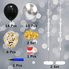 Balloon Stands Floor Column Kit 2 Centerpiece Party Decorations in Blue white, alternate view 3