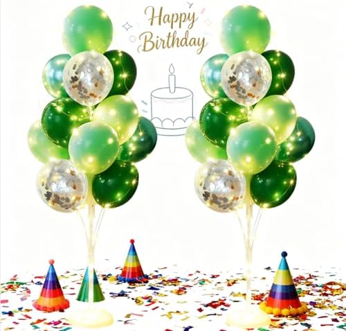 Balloon Stands Floor Column Kit Party Decorations Forest Theme in 2 Count (Pack of 1) in Green, alternate view 4