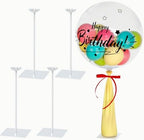 Balloon Stands Kit for Table - 15.75 Inch 4 Pack Balloon Centerpieces for Tables Party Decorations in Silver