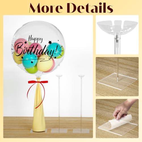 Balloon Stands Kit for Table - 15.75 Inch 4 Pack Balloon Centerpieces for Tables Party Decorations in Silver, alternate view