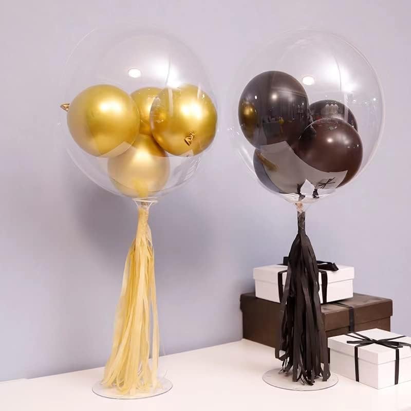 Balloon Sticks with Base, 10 Pack 17"Tall Clear Balloon Stick Stands Holder for Table Top Centerpieces for 10 to, alternate