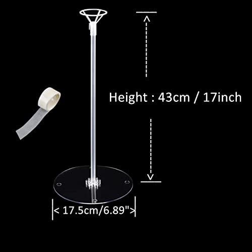 Balloon Sticks with Base, 10 Pack 17"Tall Clear Balloon Stick Stands Holder for Table Top Centerpieces for 10 to, alternate