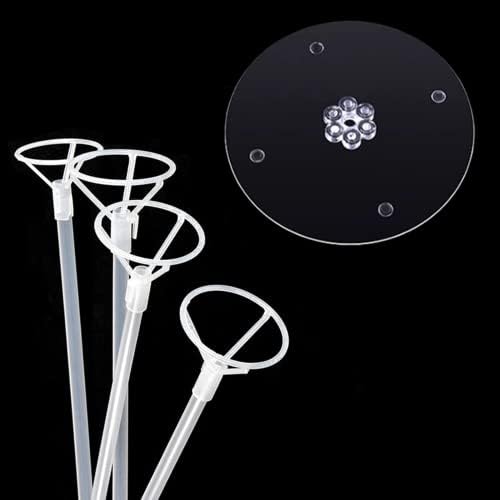 Balloon Sticks with Base, 10 Pack 17"Tall Clear Balloon Stick Stands Holder for Table Top Centerpieces for 10 to, alternate