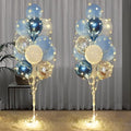 Balloons Stand Kit Floor with String Light Centerpieces Decor in 2 Count (Pack of 1) in Black gold