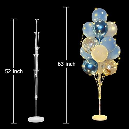 Balloons Stand Kit Floor with String Light Centerpieces Decor in 2 Count (Pack of 1) in Black gold, alternate view 2
