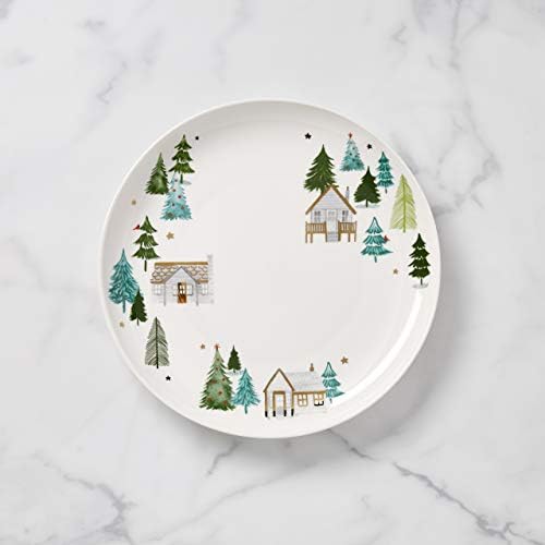 Balsam Lane Round Turkey Platter, Christmas Hosting in 12.5" in Green, alternate view 2