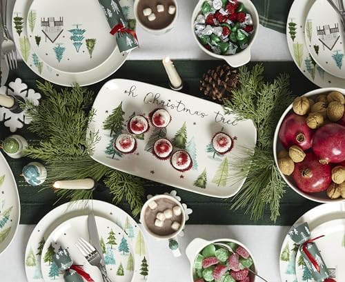 Balsam Lane Stoneware Christmas Serving Tray in Green, alternate view 2