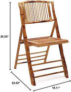 Bamboo Folding Chair, Foldable Dining Wood Chairs Comfortable Seat for Outdoor & Indoor, Patio, Porch, Wedding, alternate