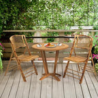Bamboo Folding Chair, Foldable Dining Wood Chairs Comfortable Seat for Outdoor & Indoor, Patio, Porch, Wedding, alternate