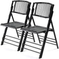Bamboo Folding Chair, Foldable Dining Wood Chairs Comfortable Seat for Outdoor & Indoor, Patio, Porch, Wedding