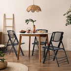 Bamboo Folding Chair, Foldable Dining Wood Chairs Comfortable Seat for Outdoor & Indoor, Patio, Porch, Wedding, alternate