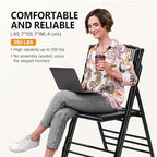 Bamboo Folding Chair, Foldable Dining Wood Chairs Comfortable Seat for Outdoor & Indoor, Patio, Porch, Wedding, alternate