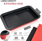 Bamboo Grilling Prep and Serve Trays with lid in Red+black, alternate view 3