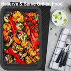 Bamboo Grilling Prep and Serve Trays with lid in Red+black, alternate view 5