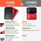 Bamboo Grilling Prep and Serve Trays with lid in Red+black, alternate view 6