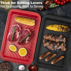 Bamboo Grilling Prep and Serve Trays with lid in Red+black, alternate view 7