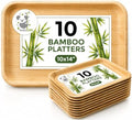Bamboo Serving Tray and Platter Disposable Charcuterie Boards Plates and Party Platters Trays Compostable Wooden