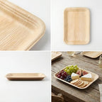Bamboo Serving Tray and Platter Disposable Charcuterie Boards Plates and Party Platters Trays Compostable Wooden, alternate