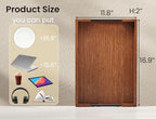 Bamboo Serving Trays with Metal Handles, Large(Brown) in Brown, alternate view 3