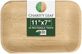 Bamboo Trays - 11"x7" (25-Pack) | Bamboo-Style, Disposable Serving Platters | Perfect for Weddings & Events |