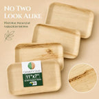 Bamboo Trays - 11"x7" (25-Pack) | Bamboo-Style, Disposable Serving Platters | Perfect for Weddings & Events |, alternate view