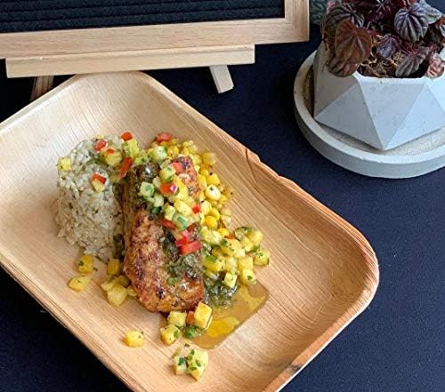 Bamboo Trays - 11"x7" (25-Pack) | Bamboo-Style, Disposable Serving Platters | Perfect for Weddings & Events |, alternate view