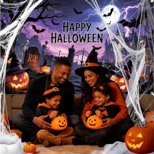 Banner 6×4ft with Stretchy Spider Web Happy Backdrop in 6x4 Ft in Banner, alternate view 5