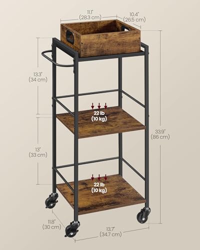 Bar Cart with Wheels, Drink Cart with Serving Cart, alternate view 2