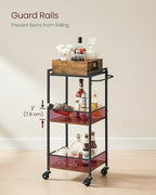 Bar Cart with Wheels, Drink Cart with Serving Cart, alternate view 6